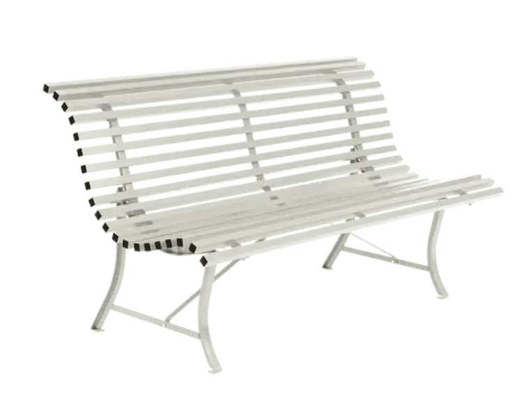 Load image into Gallery viewer, Louisiane 150cm Outdoor Bench - Custom Wood DesignsLouisiane 150cm outdoor folding bench by Fermob, with a white cotton fabric seat and steel frame, suitable for outdoor use.Folding Bench Fermob5018.0Clay Grey