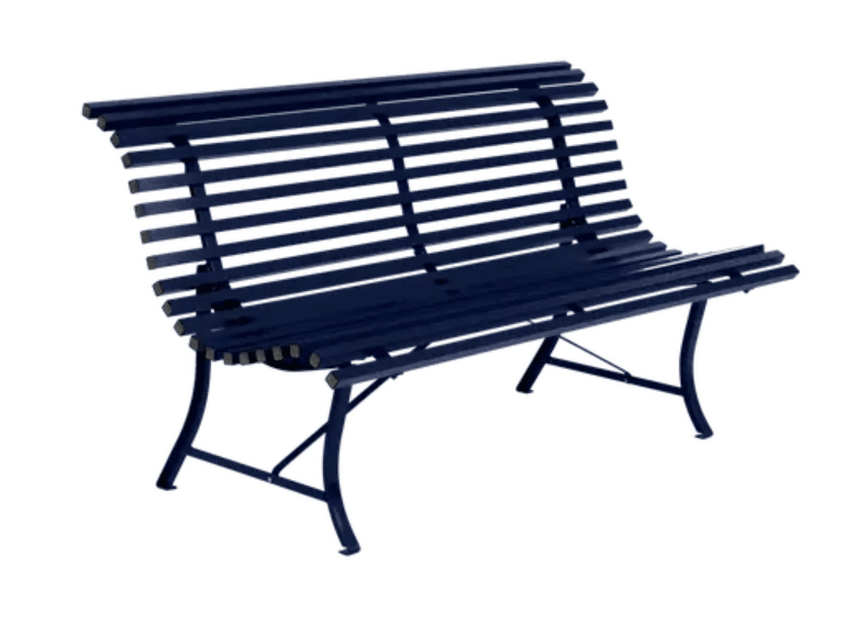 Load image into Gallery viewer, Louisiane 150cm Outdoor Bench - Custom Wood DesignsDeep blue Louisiane 150cm outdoor folding bench by Fermob, featuring sturdy steel construction and sleek design for outdoor use.Folding Bench Fermob5016.0Deep Blue