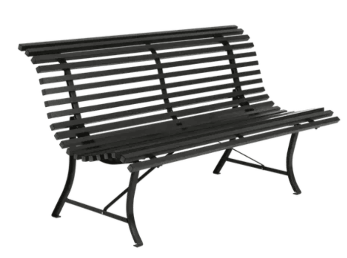 Load image into Gallery viewer, Louisiane 150cm Outdoor Bench - Custom Wood DesignsLouisiane 150cm outdoor folding bench by Fermob with a sleek liquorice finish, suitable for outdoor commercial furniture.Folding Bench Fermob5012.0Liquorice