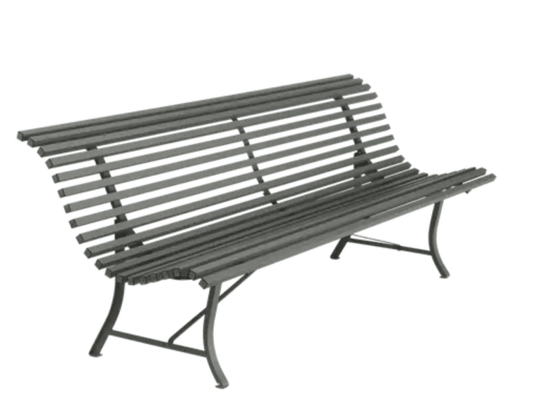 Load image into Gallery viewer, Louisiane 200cm Outdoor Bench 4 Seater - Custom Wood DesignsFermob Louisiane 200cm outdoor folding bench with four seats, metal garden furniture for patio or backyard seating.Folding Bench Fermob5006.0Rosemary