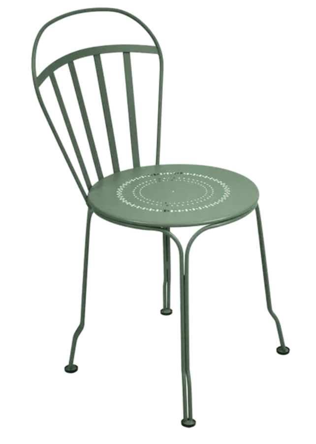 Load image into Gallery viewer, Fermob Louvre outdoor chair with a cactus green finish, featuring a modern, ergonomic design perfect for garden or patio use.
