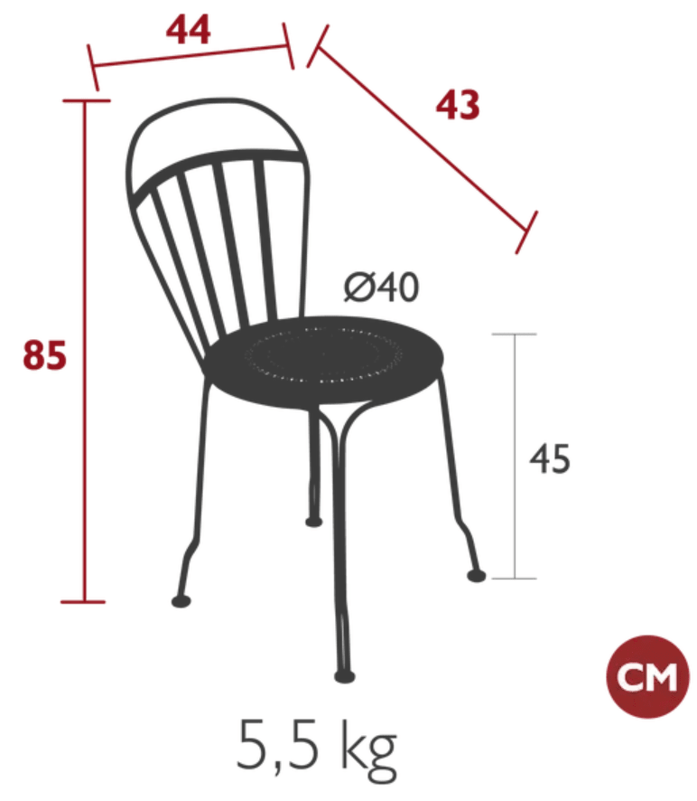 Load image into Gallery viewer, Fermob Louvre outdoor chair with a sleek metal frame and slatted seat, ideal for patio or garden seating.