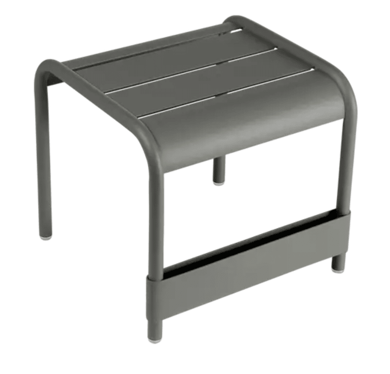 Load image into Gallery viewer, Fermob Luxembourg small low table or footrest with a 44x42 cm size, featuring a sleek, modern design in a neutral finish.