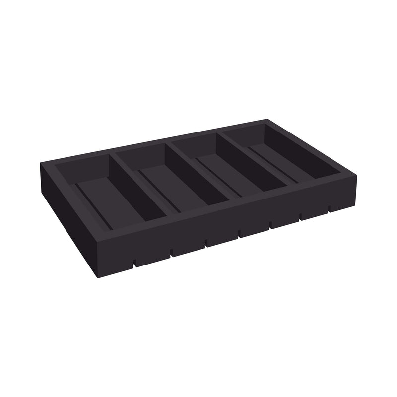 Load image into Gallery viewer, Madeira Black wooden cutlery container 530x325x65 mm - Custom Wood DesignsMadeira black wooden cutlery organiser by Fine Dine with multiple compartments, measuring 530x325x65 mm, for kitchen storage.cutlery organiser504871