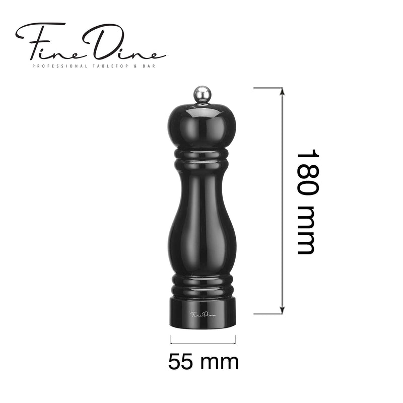 Load image into Gallery viewer, Monolith pepper mill with stainless steel grinding mechanism, black, 180mm - Custom Wood DesignsBlack Fine Dine Monolith pepper mill with stainless steel grinding mechanism, 180mm tall.pepper mill469859