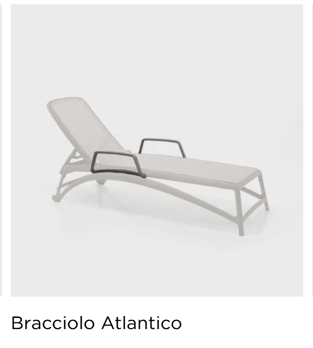 Load image into Gallery viewer, Nardi Atlantico Sun Lounger Stackable Poolside Recliner - Custom Wood DesignsNardi Atlantico stackable sun lounger with beige fabric cushion and sleek design, suitable for poolside relaxation.Sunlounger24575216292471Tortora Bianco