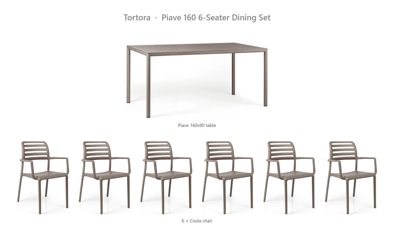 Load image into Gallery viewer, Nardi Piave 160 6-Seater Dining Set – Tortora