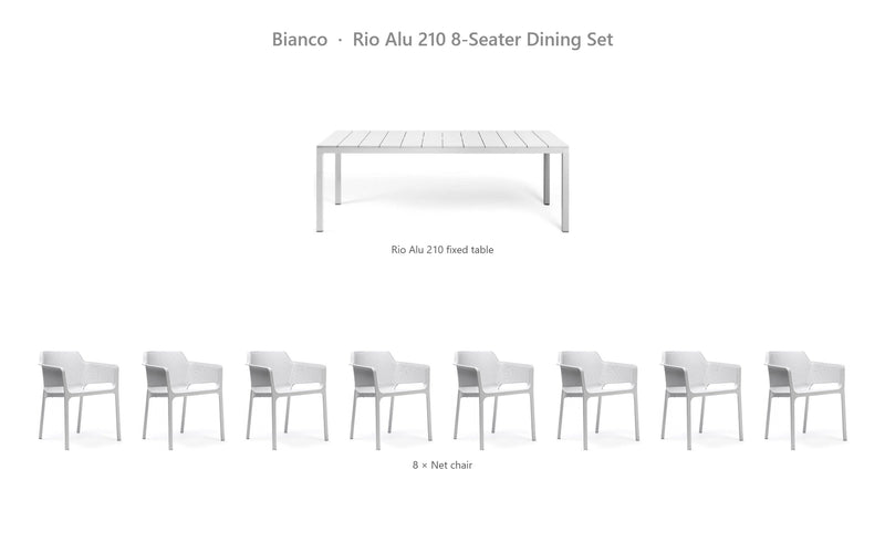 Load image into Gallery viewer, Nardi Rio Alu 210 8-Seater Dining Set – Bianco