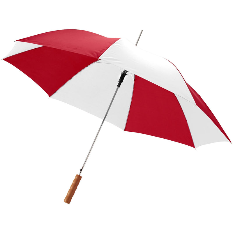 Load image into Gallery viewer, 23&quot;Umbrella with wooden handle pack of 25 Red/White Custom Wood Designs __label: Multibuy navy-23-umbrella-with-wooden-handle-pack-of-25-56111301034327
