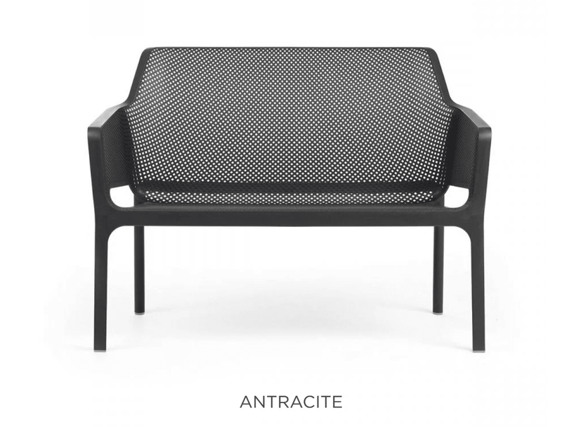 Load image into Gallery viewer, Net Bench Outdoor 2-Seater - Custom Wood DesignsAntracite Nardi outdoor 2-seater net bench with sleek design, ideal for patio or garden seating.Nrdi Bench Outdoor24575207593559Antracite