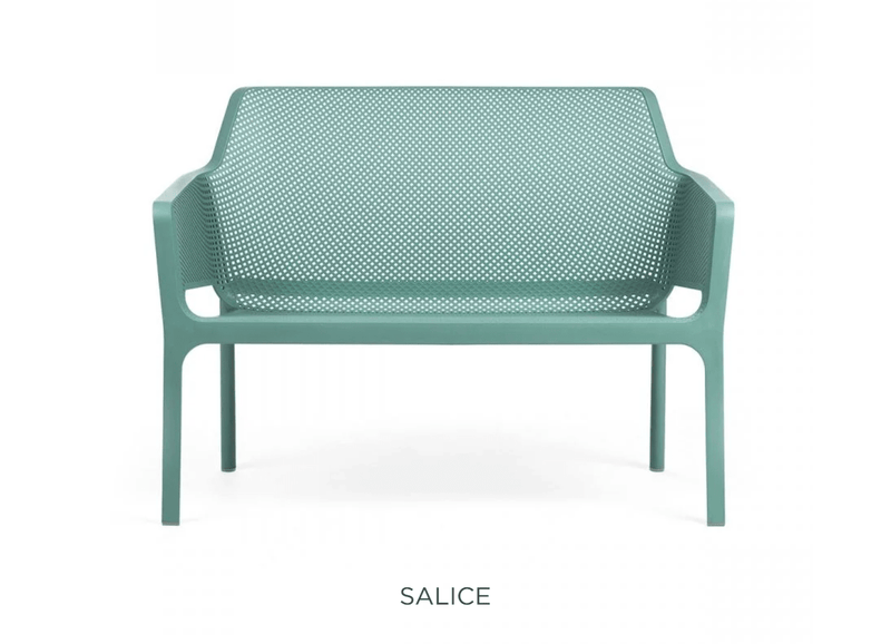 Load image into Gallery viewer, Net Bench Outdoor 2-Seater - Custom Wood DesignsOutdoor Nardi Net Bench 2-seater made of durable outdoor materials, featuring a sleek design with a woven net backrest.Nrdi Bench Outdoor24575207295255Salice