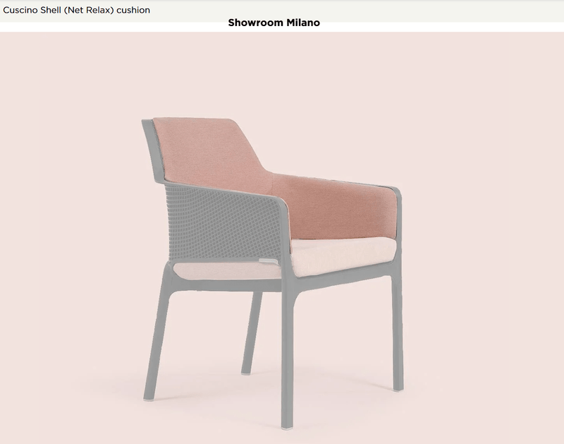 Load image into Gallery viewer, Net Relax Shell Cushion by Nardi - Custom Wood DesignsNardi Net Relax Shell Cushion for patio furniture, featuring a soft, comfortable design with a shell shape for outdoor relaxation.Nardi Net Cushion Net Accessories24575209181879Rosa Quarzo