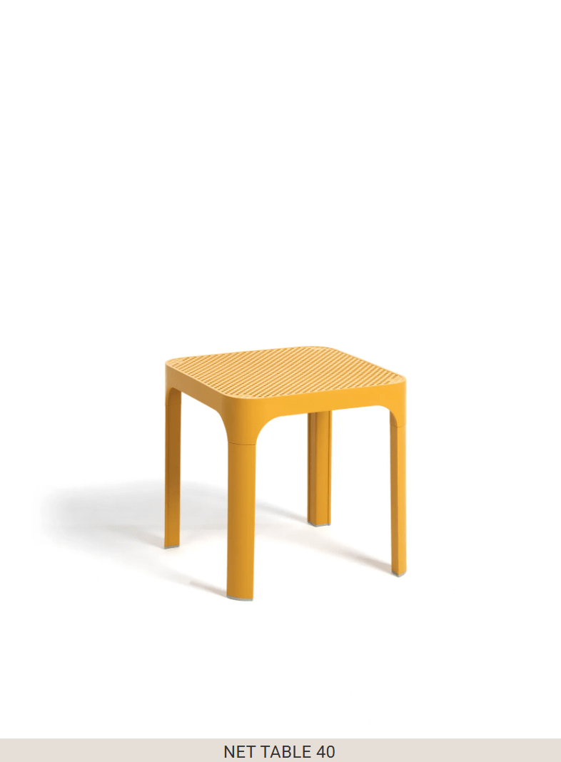 Load image into Gallery viewer, Net Table 40 Outdoor Side Table - Custom Wood DesignsNardi outdoor net side table in senape color, suitable for patio furniture, featuring a modern design and lightweight structure.Nardi Table Outdoor24575203106167Senape
