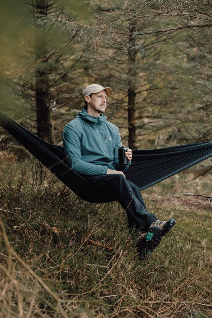 Load image into Gallery viewer, Nordic Drift GRS Trail outdoor Hammock - Custom Wood DesignsNordic Drift GRS Trail outdoor hammock hanging between trees, lightweight and durable for camping or outdoor relaxation.OutdoorND150.0101Nylon,Polyesterblack