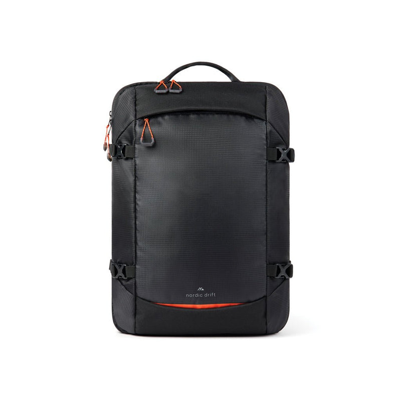 Load image into Gallery viewer, Nordic Drift RCS Travelling backpack 25L - Custom Wood DesignsNordic Drift RCS Travelling Backpack 25L in black with adjustable straps and multiple compartments, designed for travel and daily use.Bags & TravelND200.0501rPET,rPETblack