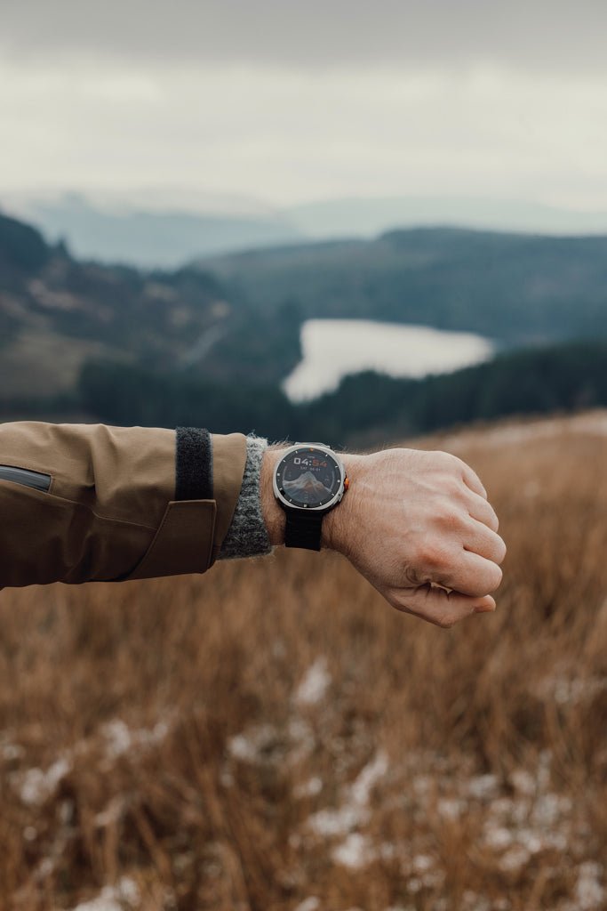 Load image into Gallery viewer, Nordic Drift Titan High performance Watch - Custom Wood DesignsNordic Drift Titan high performance watch with sleek black design and digital display, shown on a modern tech device.Phone & Tablet accessoriesND430.0001Metal,ABSblack