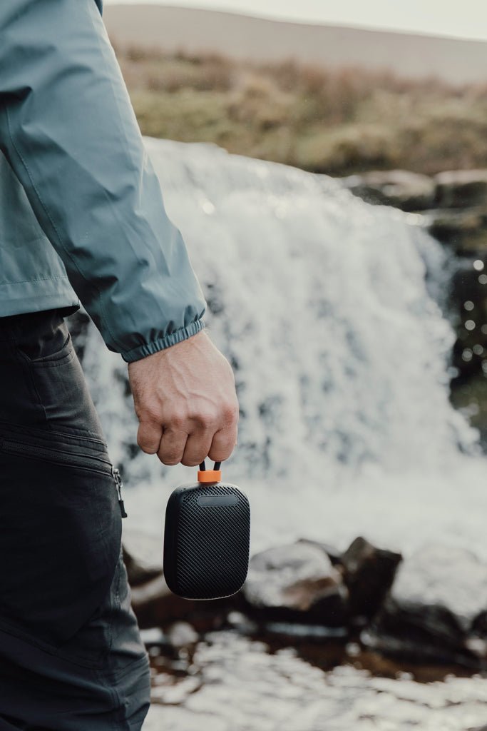 Load image into Gallery viewer, Nordic Drift Titan IP67 Water and Dustproof 5W Speaker - Custom Wood DesignsNordic Drift Titan 5W IP67 waterproof and dustproof audio speaker with rugged design and control buttons on the front.AudioND440.0001Recycled ABS,Recycled Polyurethaneblack