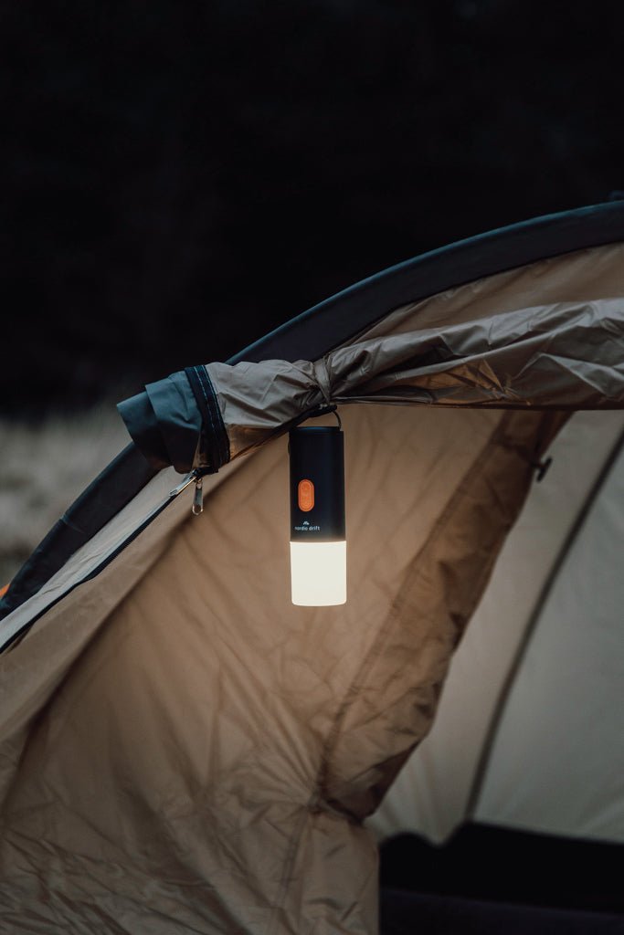 Load image into Gallery viewer, Nordic Drift Titan Portable Air pump camping light - Custom Wood DesignsNordic Drift Titan portable air pump camping light with built-in phone and tablet accessories, compact and versatile outdoor tool.Phone & Tablet accessoriesND430.0101ABSblack