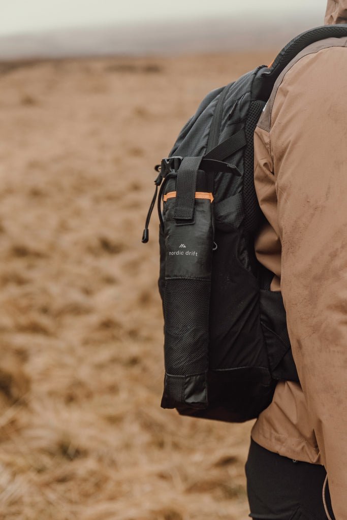 Load image into Gallery viewer, Nordic Drift Trail 23" AWARE™ RPET Auto open Close UPF 50+ p - Custom Wood DesignsNordic Drift 23-inch AWARE™ RPET auto-open close umbrella with UPF 50+ fabric, featuring a compact, stylish design.UmbrellasND160.0001rPET,Fibreglassblack