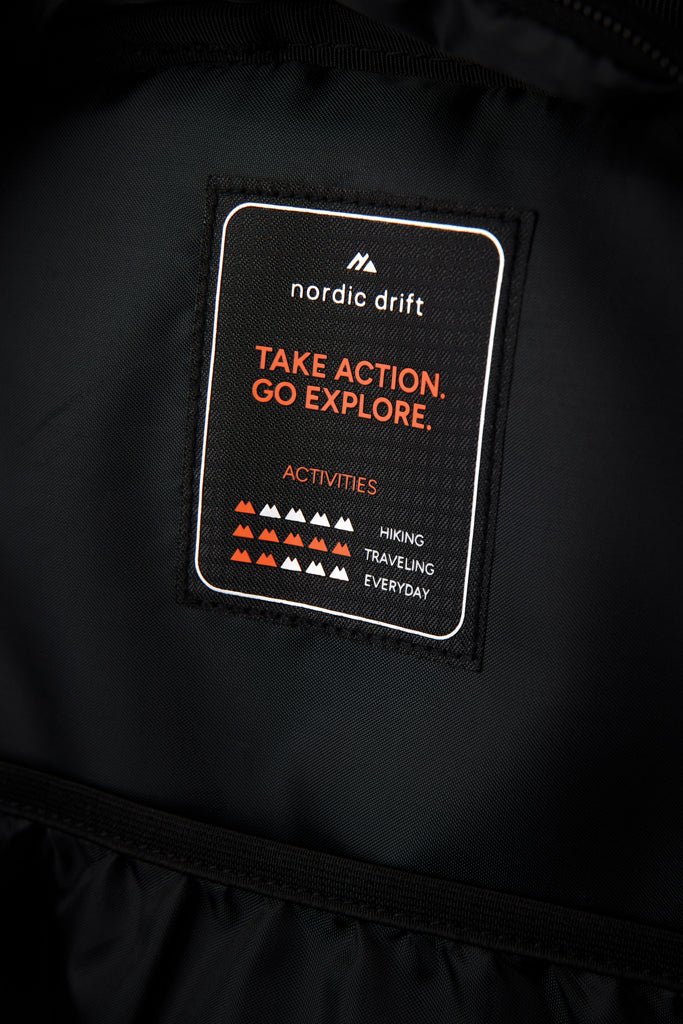Load image into Gallery viewer, Nordic Drift Trail RCS daypack 16L - Custom Wood DesignsNordic Drift Drift Trail RCS 16L daypack with multiple compartments and adjustable straps, designed for outdoor travel and everyday use.Bags & TravelND200.0201rPET,rPETblack