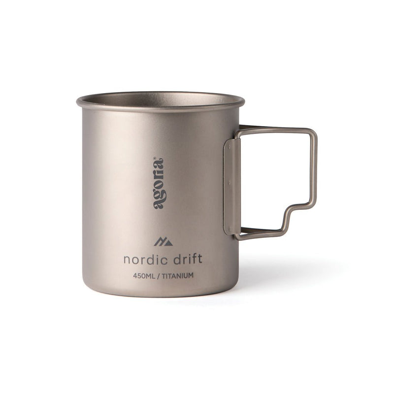 Load image into Gallery viewer, Nordic Drift Trail Ultra Light Titanium 450ml Cup - Custom Wood DesignsNordic Drift Ultra Light Titanium 450ml cup for drinking, featuring a sleek, lightweight design ideal for outdoor useDrinkwareND340.0102Titaniumsilver