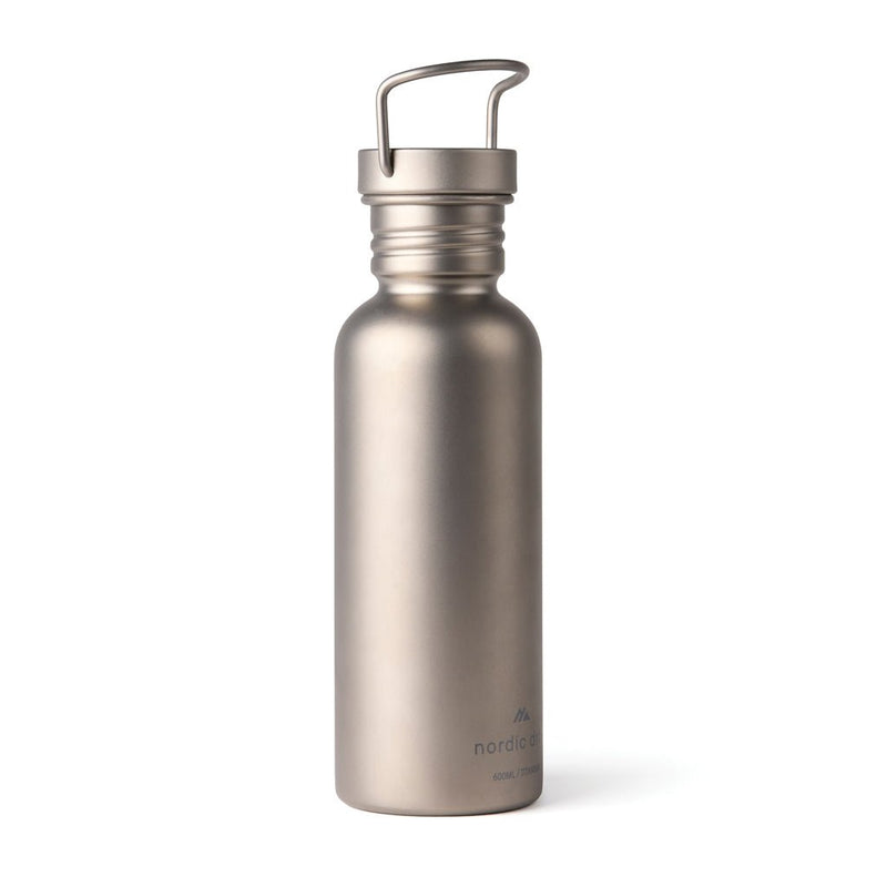 Load image into Gallery viewer, Nordic Drift Trail Ultra Light Titanium 600ml Water Bottle - Custom Wood DesignsNordic Drift Ultra Light Titanium 600ml water bottle, sleek drinkware with a matte finish and ergonomic design.DrinkwareND340.0002Titanium,Polypropylenesilver