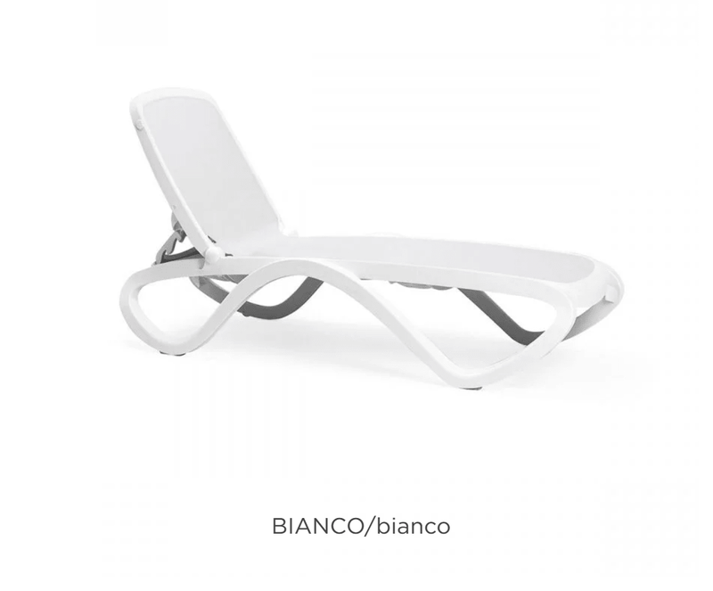 Load image into Gallery viewer, Omega Sun Lounger Stackable Outdoor Recliner - Custom Wood DesignsNardi Omega sun lounger stackable outdoor recliner with breathable fabric, ideal for poolside or patio relaxation.Sunlounger24575214447383Bianco Bianco
