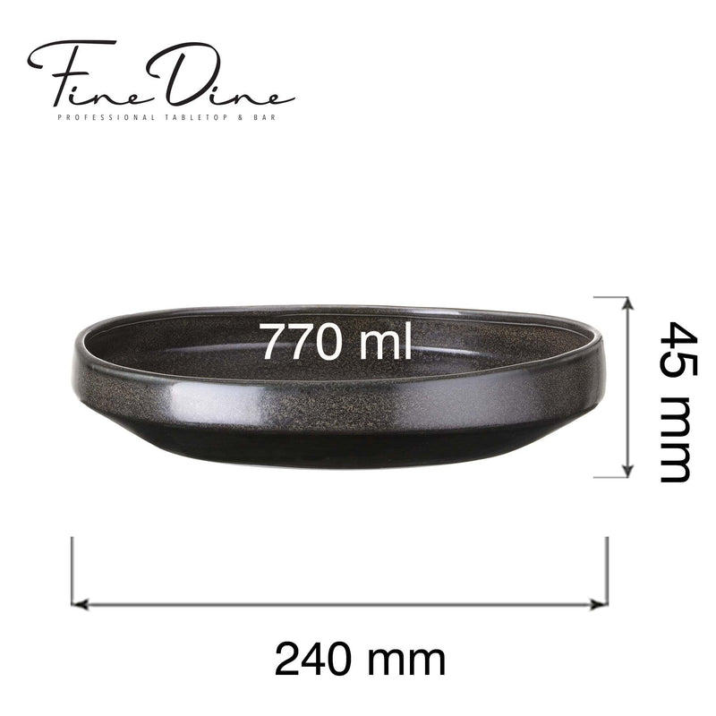 Load image into Gallery viewer, Onyx gourmet plate, 240mm - Custom Wood DesignsFine Dine Onyx gourmet plate, 240mm, showcasing a sleek black ceramic surface with elegant edges for upscale dining.gourmet plate778784