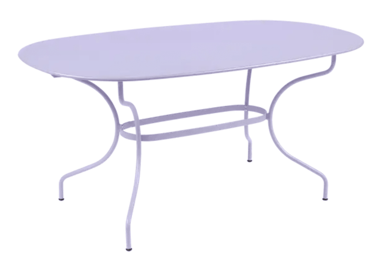Load image into Gallery viewer, Fermob OPÉRA+ oval outdoor metal table in marshmallow color, 160x90 cm, six-seater for garden or patio use.