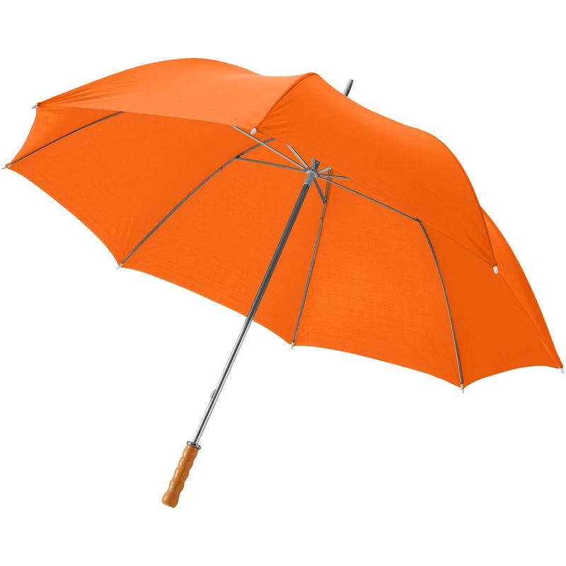 Load image into Gallery viewer, 30&quot; Golf Umbrella with wooden handle pack of 25 Orange Custom Wood Designs __label: Multibuy orangeumbrellagiftingpromocustomwooddesigns_a91d78b5-b771-48ea-bd0a-c5291e7dcb53
