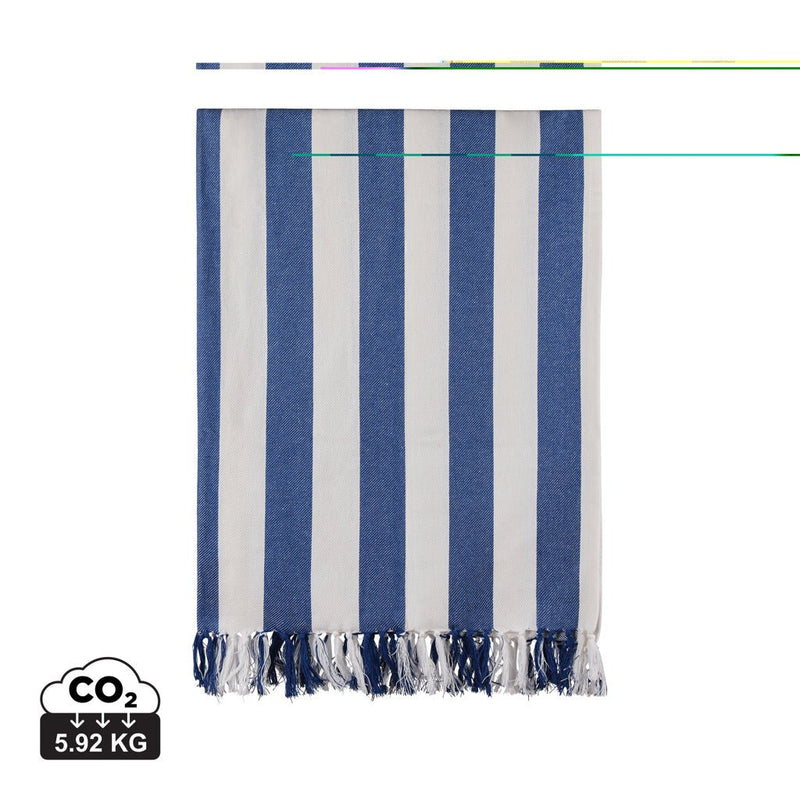Load image into Gallery viewer, Ornos GRS hammam family towel - Custom Wood DesignsVinga Ornos GRS hammam family outdoor towel with intricate pattern, soft and absorbent for beach or outdoor use.OutdoorV4502205Recycled cotton,Recycled polyesterblue
