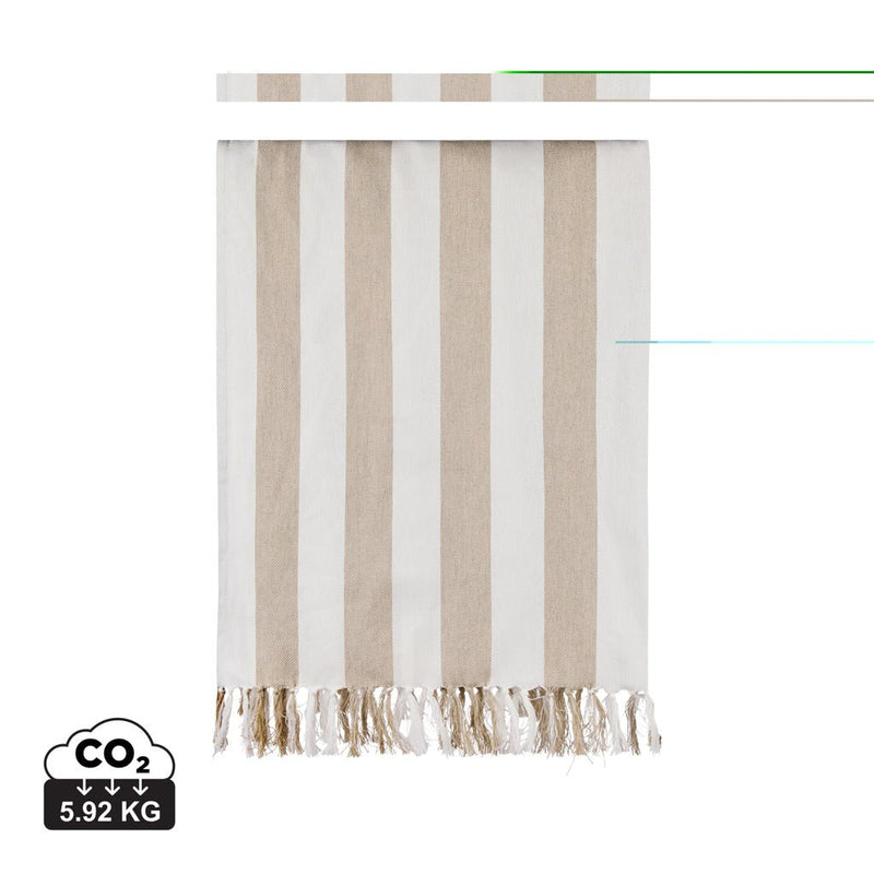 Load image into Gallery viewer, Ornos GRS hammam family towel - Custom Wood DesignsVinga Ornos GRS hammam family towel in outdoor setting, featuring soft, absorbent fabric and vibrant patterns for family use.OutdoorV4502219Recycled cotton,Recycled polyesterbeige