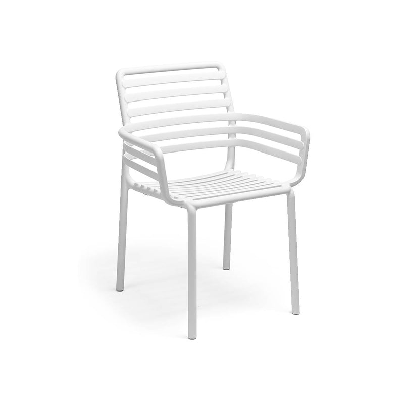 Load image into Gallery viewer, Nardi Doga outdoor armchair with woven rattan-style design and metal frame, ideal for stylish outdoor seating.
