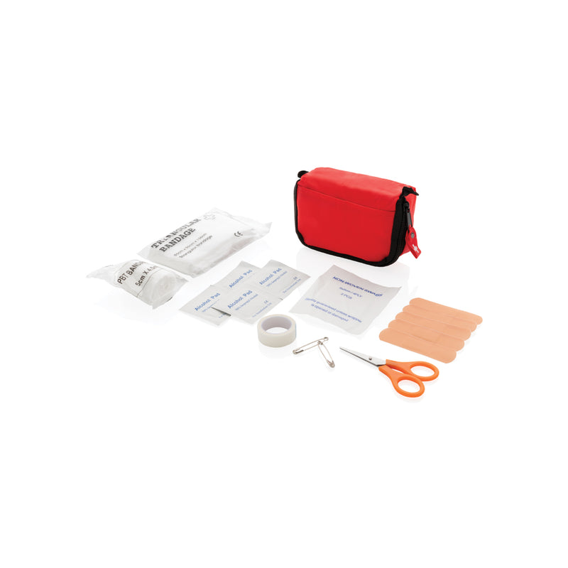 Load image into Gallery viewer, XD Collection car first aid set in compact pouch, essential safety kit with medical supplies for emergencies in vehicles.