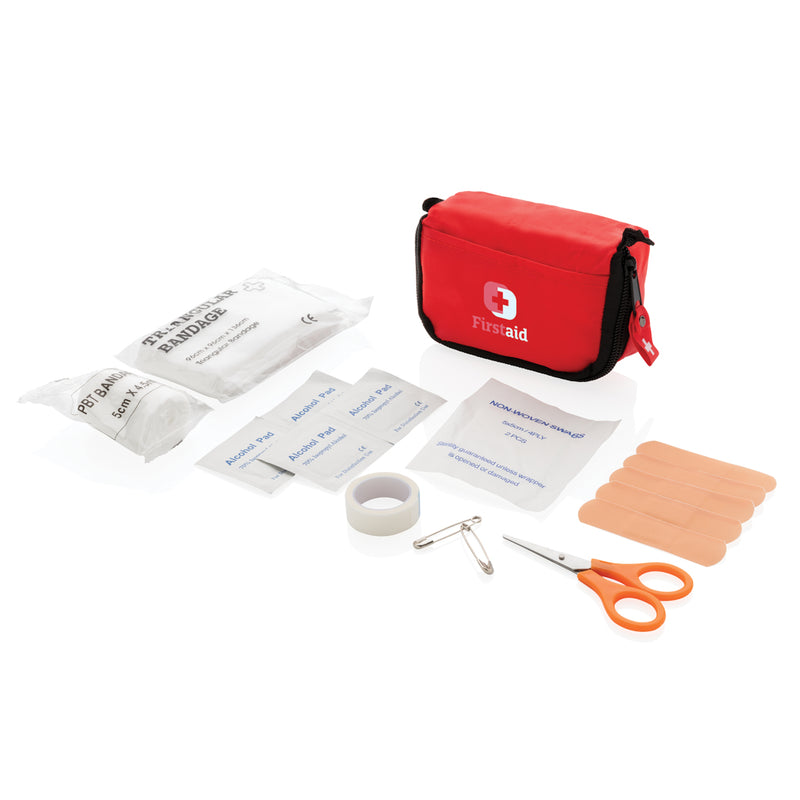 Load image into Gallery viewer, XD Collection car first aid set in compact pouch with bandages, antiseptic wipes, and emergency supplies for safety and first aid.