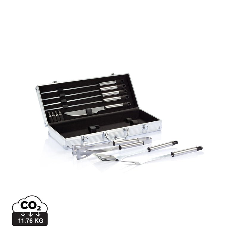 Load image into Gallery viewer, 12 pcs barbecue set in aluminium box - Custom Wood Designs