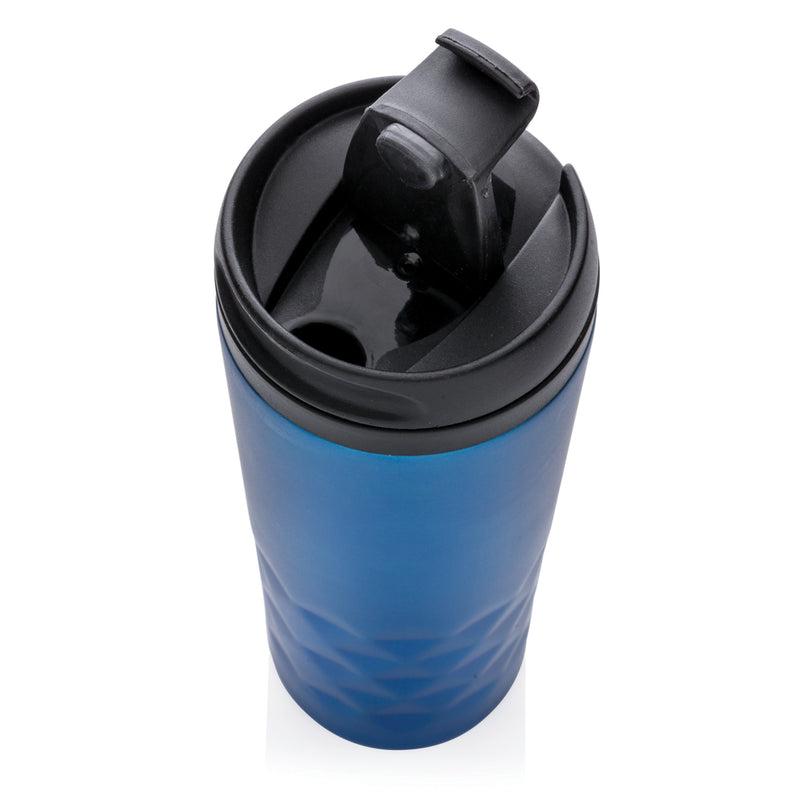 Load image into Gallery viewer, Geometric-designed drinkware mug from XD Collection with black and white angular pattern, ceramic mug for hot beverages.