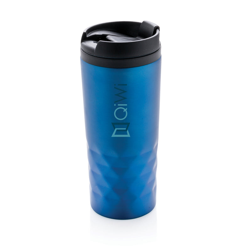 Load image into Gallery viewer, Geometric XD Collection drinkware mug with modern black and white geometric pattern on ceramic surface.