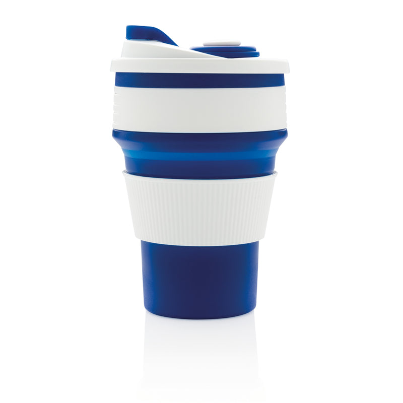 Load image into Gallery viewer, Foldable silicone drinkware cup from XD Collection, showing flexible, portable design with bright pink color and smooth surface.