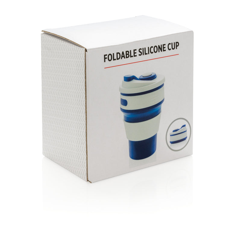 Load image into Gallery viewer, Foldable silicone cup from XD Collection, a portable drinkware with a flexible design, ideal for travel and outdoor use.