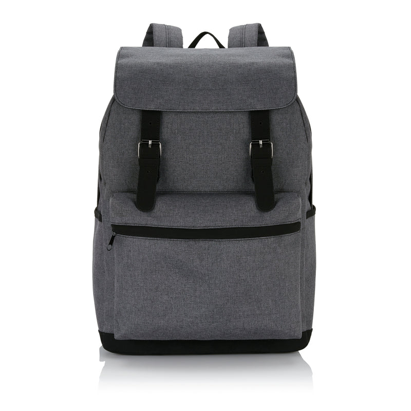 Load image into Gallery viewer, XD Collection laptop backpack with magnetic buckle straps, stylish and functional bag for travel and everyday use.