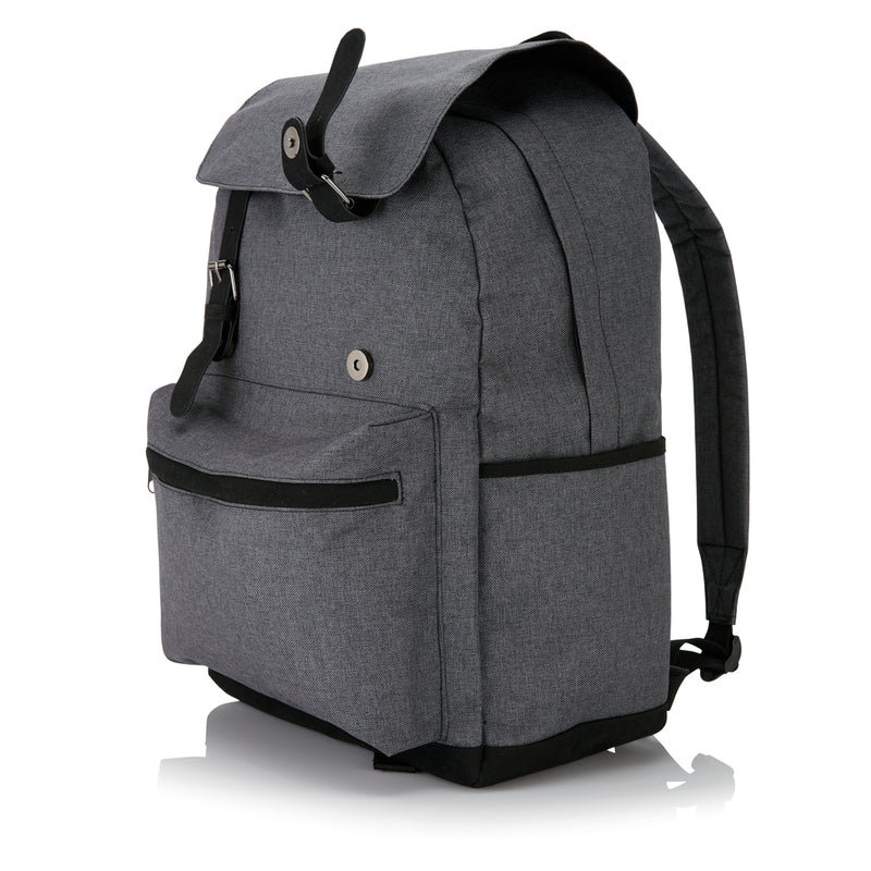 Load image into Gallery viewer, XD Collection laptop backpack with magnetic buckle straps, stylish bags and travel accessory for carrying laptops and essentials.