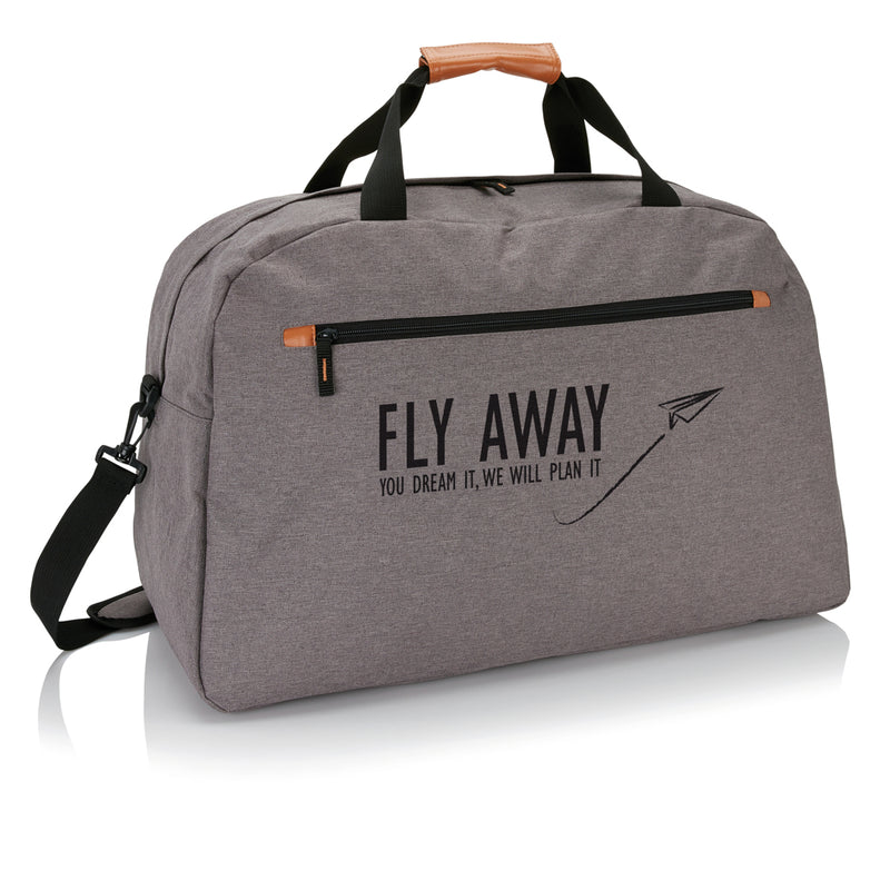 Load image into Gallery viewer, XD Collection duo tone travel bag with multiple compartments, stylish design, and sturdy handles for convenient travel.