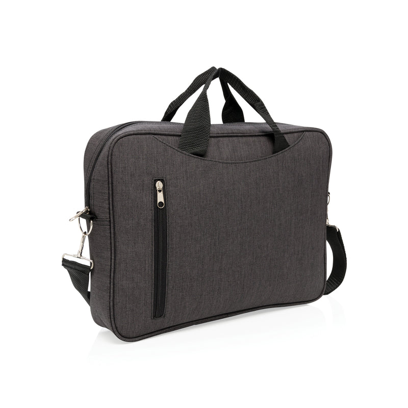 Load image into Gallery viewer, XD Collection classic 15-inch laptop bag with padded compartment, black nylon exterior, and adjustable shoulder strap.