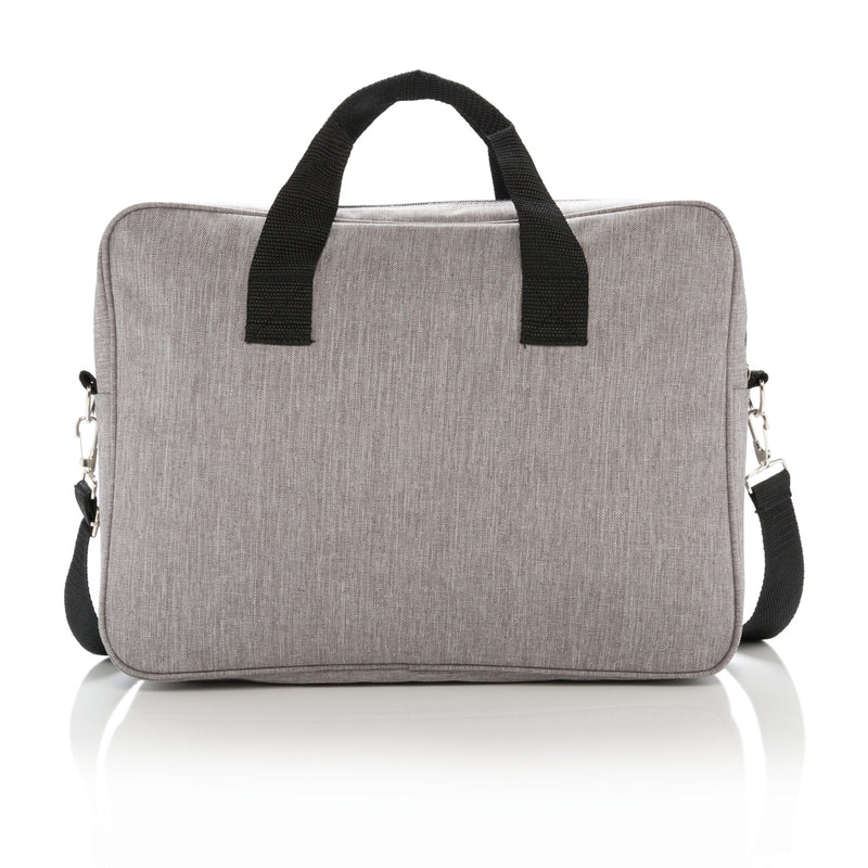 Load image into Gallery viewer, Classic 15-inch laptop bag from XD Collection, featuring durable black fabric and padded shoulder strap for travel and daily use.