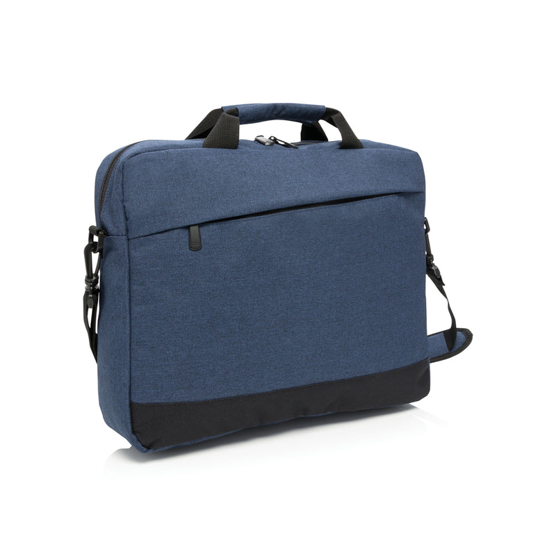 Load image into Gallery viewer, XD Collection Trend 15-inch laptop bag, black fabric with adjustable shoulder strap and front pocket for travel and daily use.