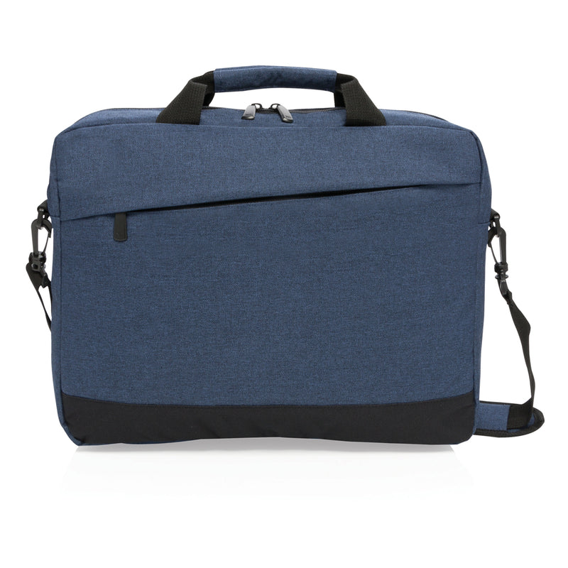 Load image into Gallery viewer, XD Collection Trend 15-inch laptop bag shown with padded compartment and adjustable strap in a sleek black design.