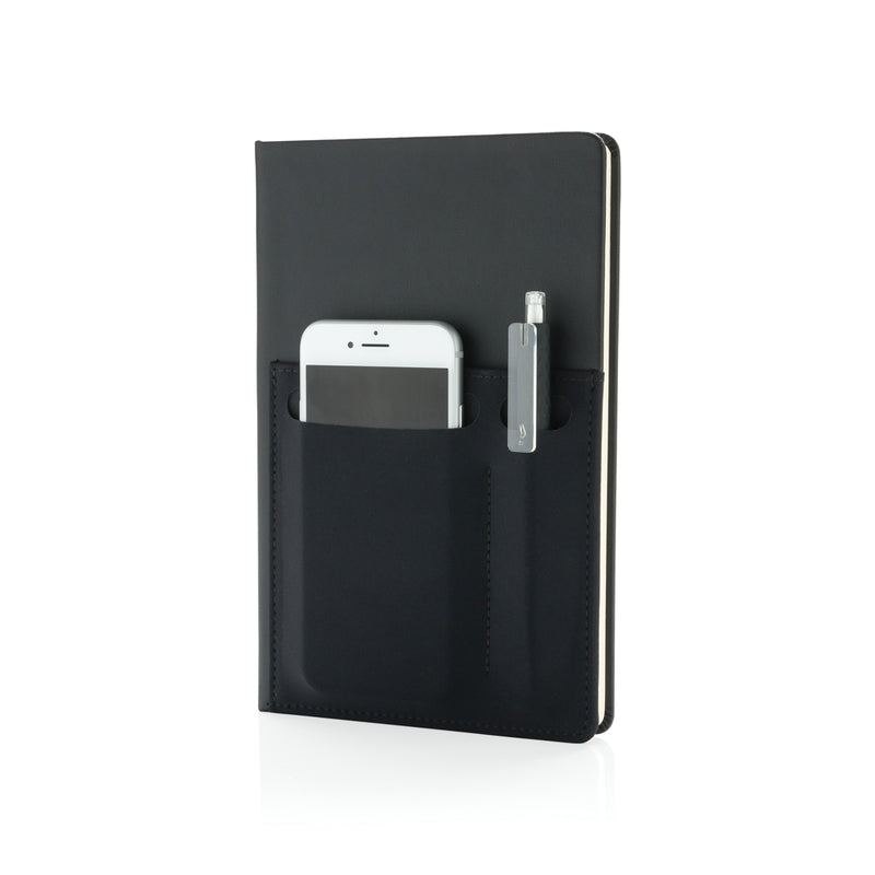 Load image into Gallery viewer, A5 Deluxe notebook from XD Collection with smart pockets, featuring a sleek cover and organized interior for note-taking and storage.