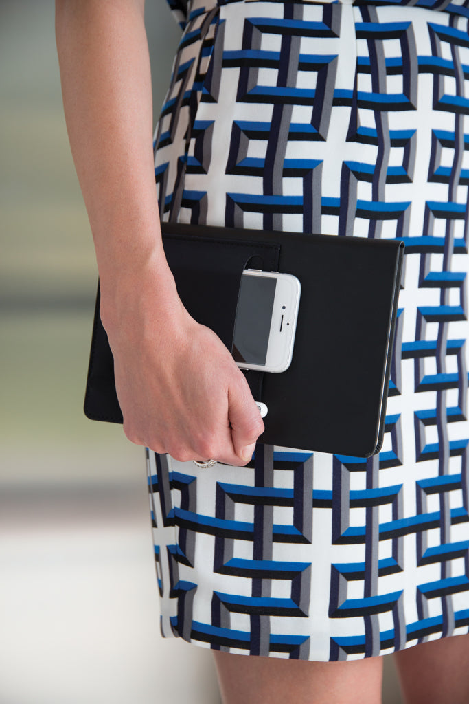 Load image into Gallery viewer, A5 Deluxe notebook with smart pockets from XD Collection, featuring a sleek cover and organized interior for note-taking and storage.