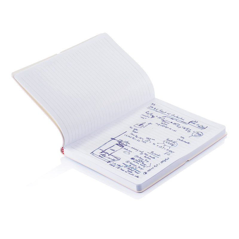 Load image into Gallery viewer, Deluxe softcover A5 notebook from XD Collection with a smooth black cover and elastic closure, ideal for note-taking and journaling.